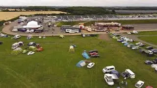 Santa pod, Camping area and race track, drag racing, Drone footage, aerial view, DJI mini mavic, UK
