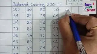 Backward Counting 100 to 51 | Reverse Counting 100 to 51 | 100 - 51 |