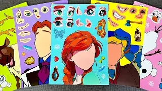 [🌸Paper diy🌸] ❄️DISNEY FROZEN 3 Elsa and Anna Makeup Stickers Collection | Satisfying Video ASMR