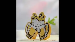 3D Beer Glass Pop Up Greeting Card