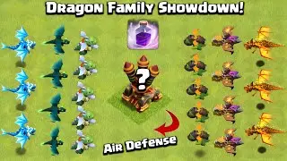 Mighty Dragon Family Showdown | Every Dragon Vs Max Air Defense | Clash of Clans