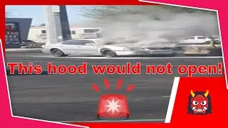 Burning Car in Mesa, Arizona CAN'T GET THE HOOD TO OPEN!!  #Mesa #BurningCar #FireDepartment