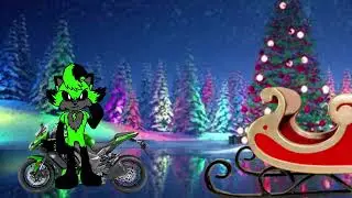 Dogday and Rudolph see Angel the wolf for stealing Santa Claus sled at his motorcycle ￼