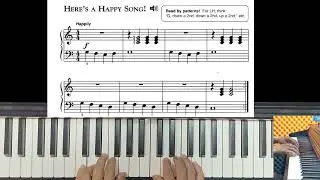 Here's A Happy Song, Alfred's basic adult piano course level one P19