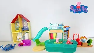 Unboxing Peppa Pig Toys | Peppa Pig Waterpark Playset & Peppa&rsquo;s Family House Playset | ASMR