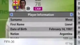 FIFA ratings of Messi Fifa 06- Fifa 17