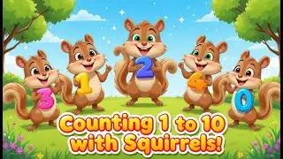 Squirrel Counting Song 🐿️ | Learn Numbers 1 to 10 with Squirrels |  Little Hearts Kids