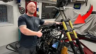 Min Harley får GULD gaffelben - og flammer! 