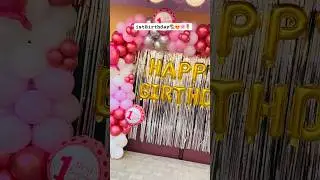 1st Birthday girl at home #bday #1stbday #hbd #khalidballoondecor #partycelebration  #balloondecor