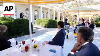 Trump hosts Senate Republicans at the newly revamped Rose Garden Club