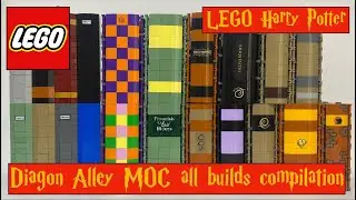Diagon Alley MOC. LEGO Harry Potter. All builds compilation.