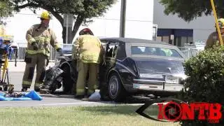 Pinellas Park Fire Department working a vehicle crash on Bryan Dairy Road