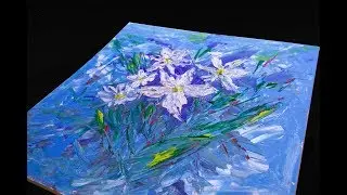Spring flowers / acrylic painting flowers abstract