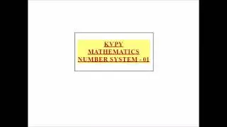 KVPY NUMBER SYSTEM PART 1(SA STREAM)