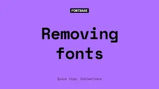 Removing Fonts from a Collection