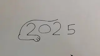 How to draw lion from 2025 number | lion drawing step by step