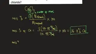What are the mass percentages of Ca and Cl in calcium chloride?
