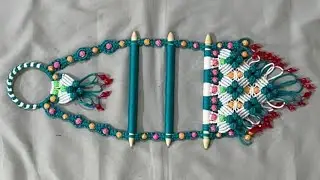 Macrame Bangle Holder Easy And Beautiful Design/ मैक्रम से चुड़ी स्टैंड कैसे बनाये /DIY TUTORIAL