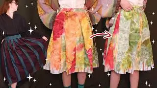 Making a COLOR-CHANGING pleated skirt!!