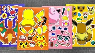 [🍒paper diy🍒] Pokemon GO Legendary Stickers ⚡ Pikachu Mewtwo Charizard | Paper DIY ASMR