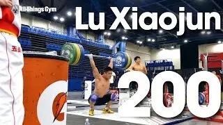 Lu Xiaojun 200kg Clean & Jerk with a Smile 2015 World Weightlifting Championships Training Hall