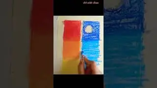 Oil pastel scenery drawing ✨ #shorts
