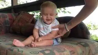 Ruff!! Baby laughing at dog barking