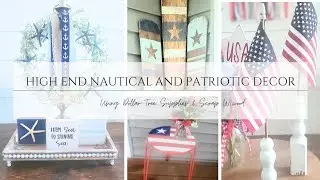 HIGH END NAUTICAL/PATRIOTIC DECOR/DOLLAR TREE DIY/WOOD DIYS/ STARFISH WREATH/PORCH DECOR/SUMMER 2025