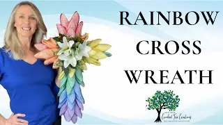How to Make a Rainbow Cross Wreath for Easter