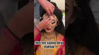 Third eye satting in Durga makeup 👁️🌺🌺🔱🔱 #durga #mahalaya2024  #devi  #durgaarti  #durgamaa