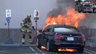 OCFA Truck 81 (reserve) responding + Onscene Footage