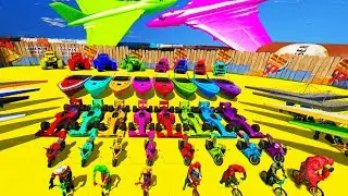 GTA 5 Stunt Map Car Race Challenge On Cars, Boats, Gliders, And Motor Bikes
