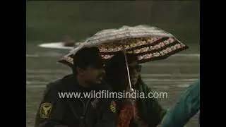Archival footage of peaceful boat ride at Ooty Lake
