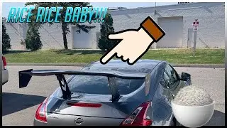 CARBON FIBER WING INSTALL!! 370Z NRG UNIVERSAL CARBON FIBER WING UNBOXING AND INSTALL
