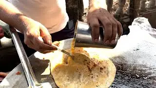 Delicious Stuffed Egg Paratha for just Rs 40 | Indian Street Food
