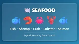 Seafood Vocabulary: Fish Shrimp Crab Lobster Salmon