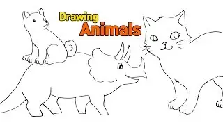 10 Easy Animal Drawings for Kids - How to Draw Cute Animals
