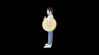 Stylized 3D Male Doctor Turntable | Holding Cream Pill & Thumbs Up Pose