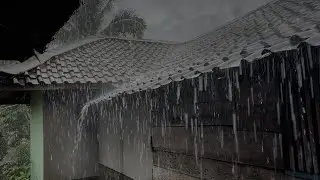 Heavy Rain in a Quiet Village is Very Comfortable for Resting and Sleeping