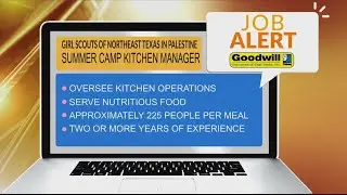 JOB ALERT: Girl Scouts of Northeast Texas in Palestine needs a Summer Camp Kitchen Manager