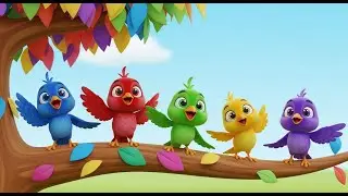 Five Little Crows Caw Caw Caw 🐦 | Nursery Rhymes for Kids & Baby Songs
