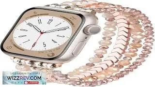 MOFREE Beaded Bracelet Compatible with Apple Watch Band 38mm 40mm 41mm 42mm Fashion Elastic