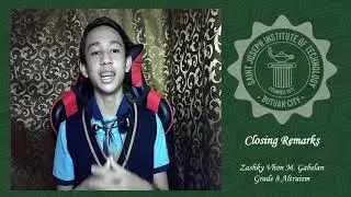 Closing Remarks for Virtual Moving Up Ceremony | Zashky Vhon MG