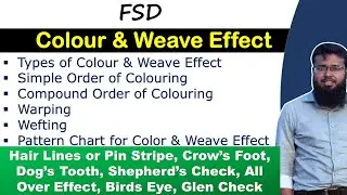 Colour & Weave Effect | Hair Line, Crows Foot, Dog's Tooth, Shepherd's Check, Birds Eye | FSD [বাংলা