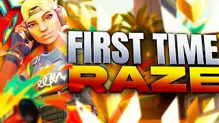 FORTNITE PRO Tries Out The AGGRESSIVE RAZE IN RADIANT VALORANT For The FIRST Time ?! - ZexRow