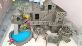 Clay House with Heart Aquarium and Ice Cream Kitchen Cart | Build Miniature House