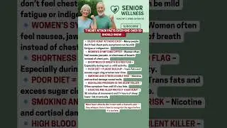 7 HEART ATTACK FACTS EVERYONE OVER 50 SHOULD KNOW ❤️#seniorwellness #health #nutrition #healthtips