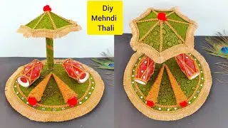 DIY Mehndi platter | mehndi thali decoration ideas ||