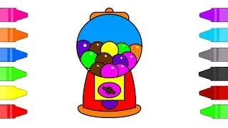 Gumball Machine Coloring Pages For Kids | Candy Coloring Book For Children