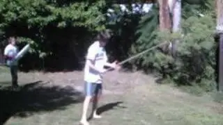 Man getting hit by Drain Pipe